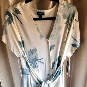 Long white and flower dress size large